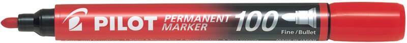 Pilot Super Grip 100 Permanentmarker Fijn Ronde punt - 1 mm Rood
