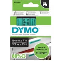 DYMO D1 Labeltape 45809 Zelfklevend Zwart op Groen 19 mm x 7 m