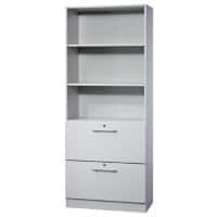 Hammerbacher Matrix Gemelamineerde spaanplaat Archiefkast 2 Planken 800 x 420 x 2.004 mm Grijs