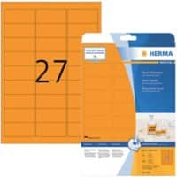 HERMA Gekleurde Etiketten 5141 Oranje Rechthoekig A4 63,5 x 29,6 mm 540 Etiketten per pak