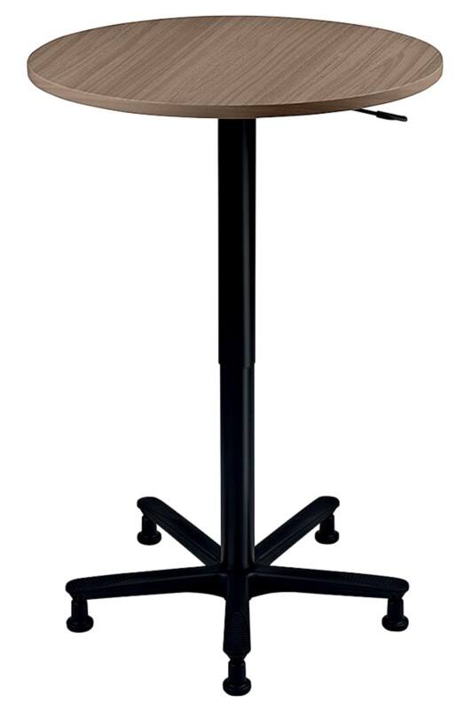 Hammerbacher VST Hoogteverstelbaar Statafel Vrije vorm Walnoot Stervoet metaal 800 (B) x 800 (D) x 1,140 (H) mm Spaanplaat, Kunststof, Aluminium