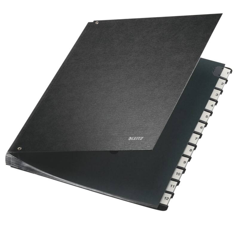 Leitz Sorteermap 5812 A4 Zwart Karton 12 vakken (maand) 27,2 x 35,5 x 34,5 cm