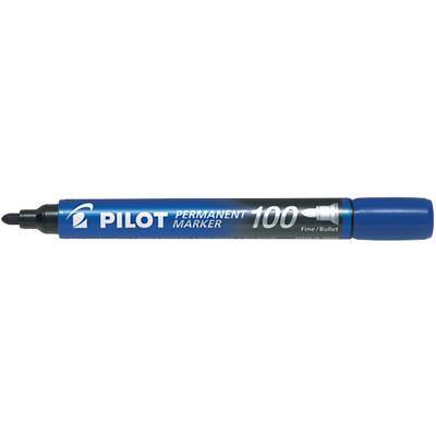 Pilot 100 permanentmarker fijn ronde punt 1 mm blauw