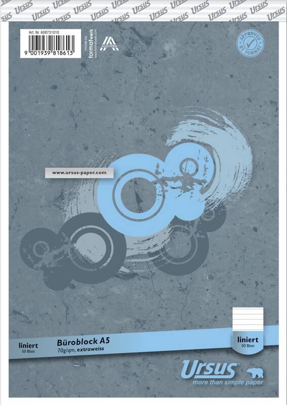Ursus Style Notitieblok A5 Gelinieerd Geniet Papier Blauw Geperforeerd  100 Pagina's 50 Vellen