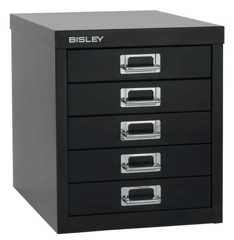 Bisley Meerladenkast 5 Lades Zwart 279 x 380 x 325 mm