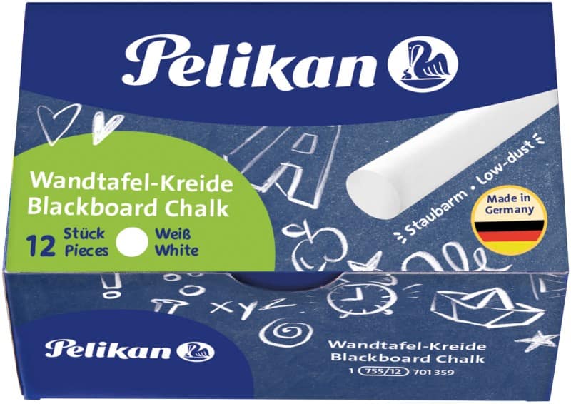 Pelikan 755-12 Niet-permanent Krijt Wit  12 Stuks