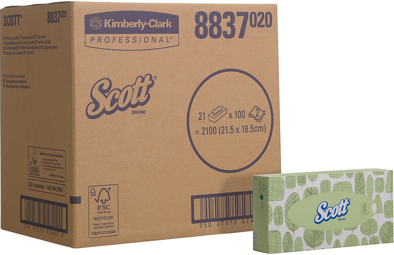 Scott Gezicht tissues 8837 2-laags 21 Stuks à 100 Vellen