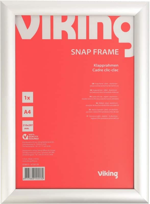 Viking A4 Kliklijst Hangend Zilver Aluminium 4739139 21 (B) x 29,7 (H) cm