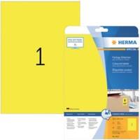 HERMA 4421Multifunctionele Etiketten SuperPrint A4 Geel Rechthoekig 210 x 297 mm 25 Etiketten per pak