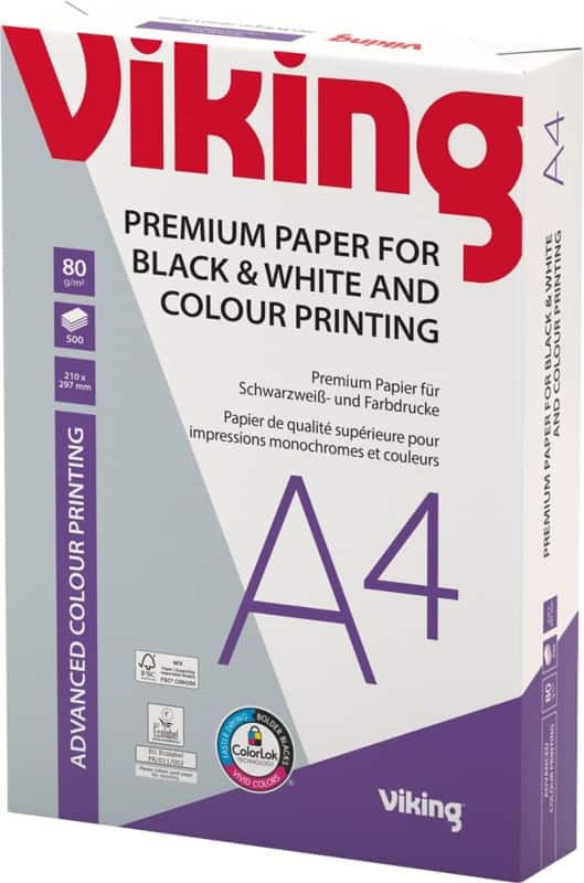 Viking Advanced Colour Printing A4 Kopieerpapier 80 g/m² Glad Wit 500 Vellen