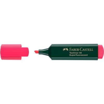 Faber-Castell Superfluorescent 48 Tekstmarker Rood Medium Beitelpunt 5 mm Navulbaar