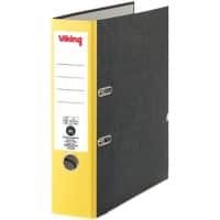 Viking Breed Ordner A4 80 mm Geel, zwart 2 Ringen Karton Wolkenmarmer Staand Gerecycled
