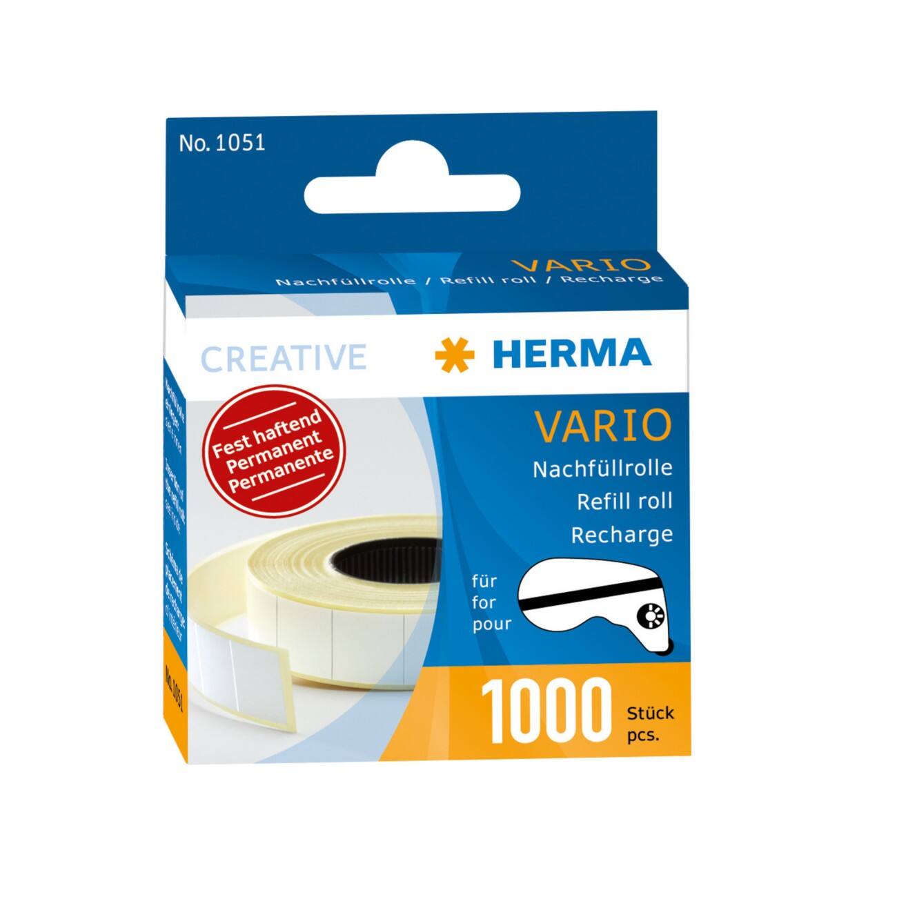 HERMA Navulrol 1051 Wit 12 x 13 mm 1000 Stuks