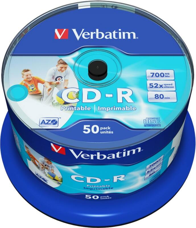 Verbatim CD-R 43438 52x 700 MB 50 Printbaar Stuks