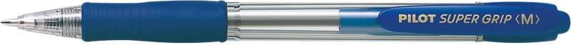 Pilot Super Grip Intrekbaar Balpen Blauw 0,4 mm Medium Kegelvormig Navulbaar