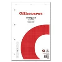 Office Depot Schrijfblok A4+ Geruit Geniet Papier Wit Geperforeerd 200 Pagina's