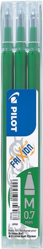Pilot FriXion Ball Navulling voor rollerballpen 0,35 mm Medium Kegelvormig Groen 3 Stuks