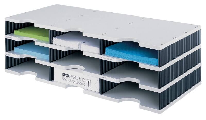 Styro Styrodoc trio Sorteerstation Zwart, grijs C4 Polystyreen 72,3 x 33,1 x 22,3 cm