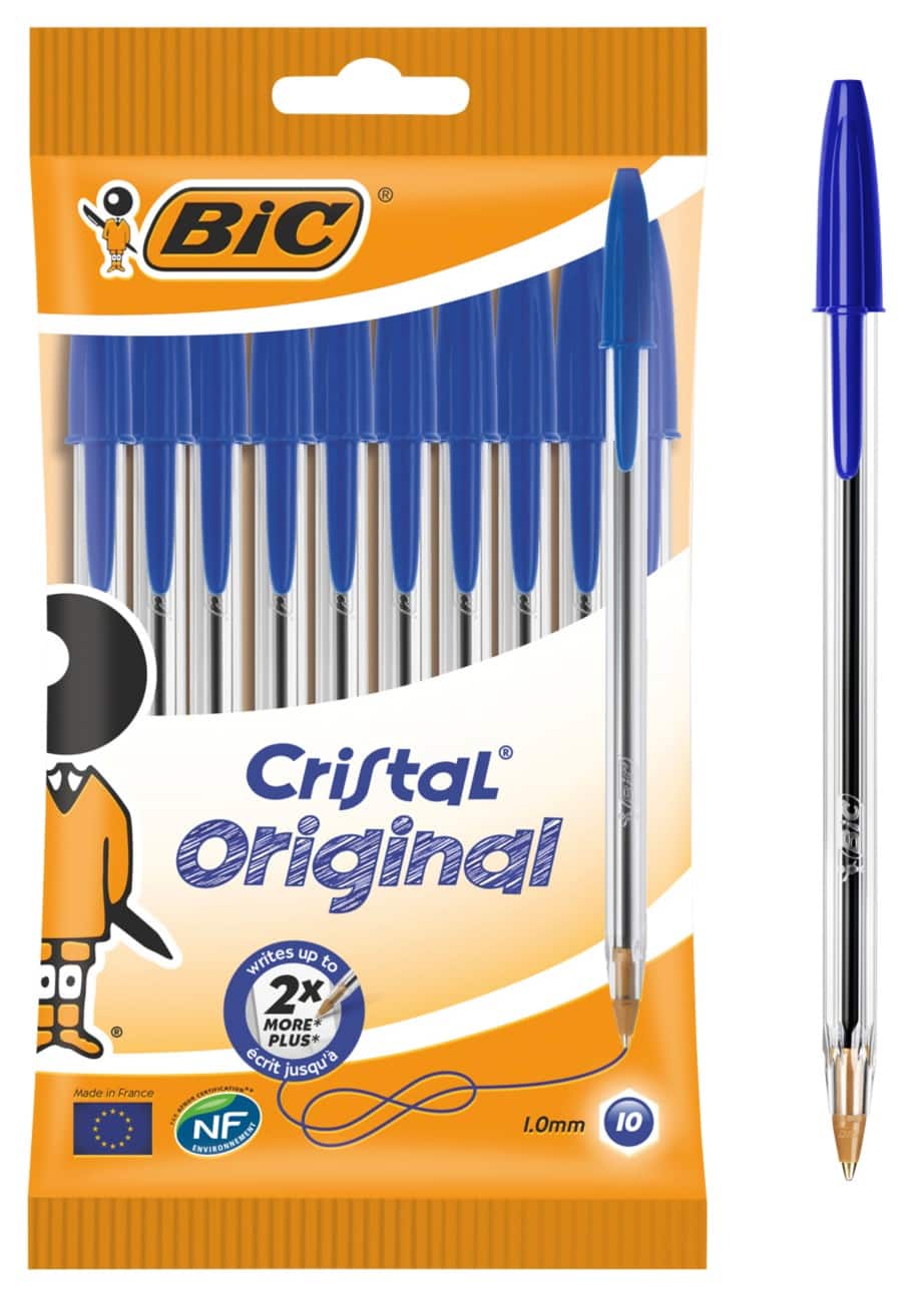 BIC Cristal® Balpennen Met dop Stuks pak 10 stuks Blauw