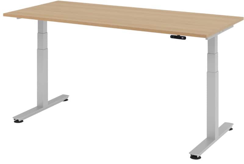Hammerbacher XDSM VXDSM Elektrisch hoogteverstelbaar Zit-sta-bureau Rechthoekig Eiken T-Voet 1,800 (B) x 800 (D) x 1,270 (H) mm Spaanplaat, Staal