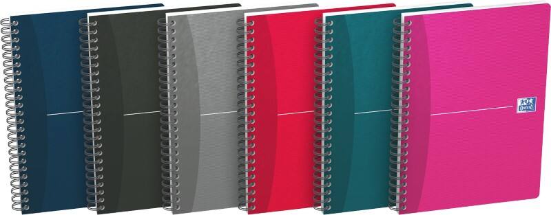 OXFORD Office Essentials Notitieboek A5 Geruit Spiraal gebonden Karton Kleurenassortiment 180 Pagina's 5 Stuks à 90 Vellen