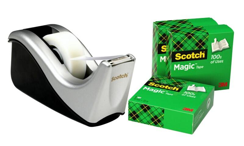 Scotch Plakbandhouderset Scotch Magic C60 Zilver, zwart 19 mm (B) x 33 m (L) Kleine kern