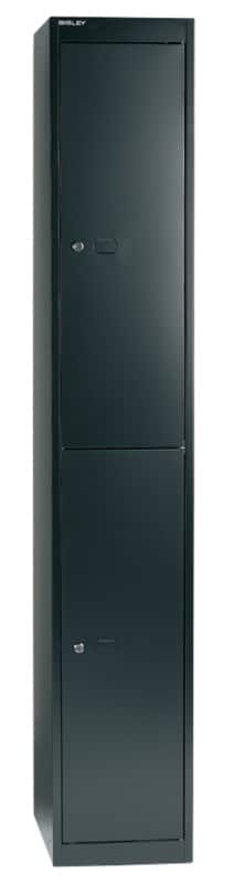 Bisley Staal Garderobekast 2 Deuren 1 kluis Sleutel 305 x 457 x 1.802 mm Zwart