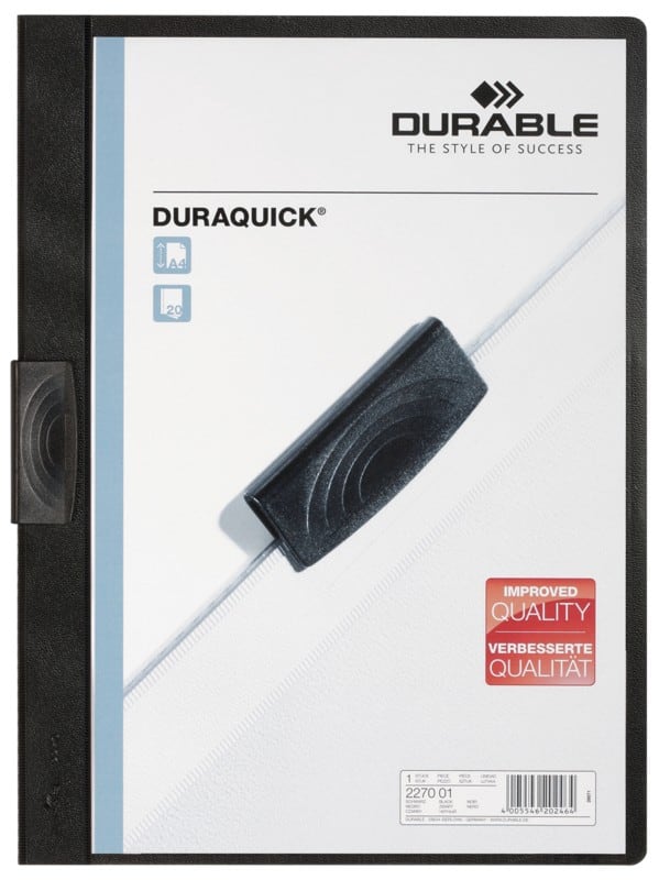 DURABLE Klemmap 2270-01 A4 Zwart PVC 22 x 31 cm