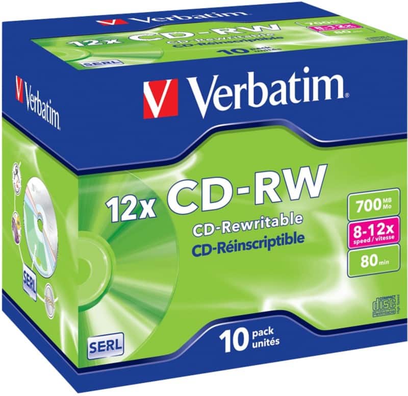 Verbatim CD-RW 8-12x 700 MB 10 Stuks