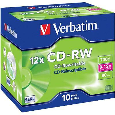 Verbatim CD-RW 8-12x 700 MB 10 Stuks