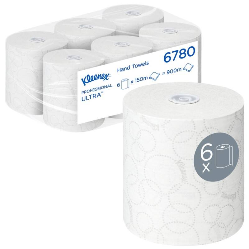 Kleenex Ultra Papieren handdoeken Rol Wit 2-laags 150 m 6780 6 Rollen
