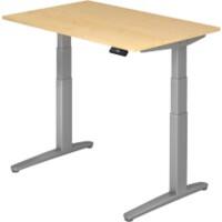 Hammerbacher XBHM VXBHM Elektrisch hoogteverstelbaar Zit-sta-bureau Rechthoekig Ahorn C-Voet 1.200 (B) x 800 (D) x 1.290 (H) mm Spaanplaat, Staal, Aluminium