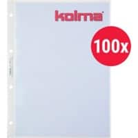 Kolma Antireflex Showtassen A4 Glad Transparant 60 Micron PP (Polypropeen) Boven 4 Gaten 100 Stuks