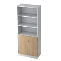 Hammerbacher Kast Gemelamineerde spaanplaat 4 Planken Afsluitbaar 800 x 420 x 2.004 mm Eiken Bruin, wit