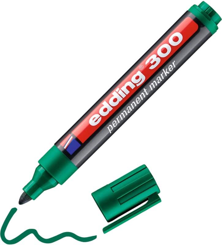 edding 300 Permanentmarker Medium Ronde punt 1,5 - 3 mm Groen Navulbaar Waterbestendig