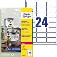 AVERY Zweckform Weerbestendige labels L4773-20 klevend A4 Wit 63,5 x 33,9 mm 20 Vellen à 24 Etiketten