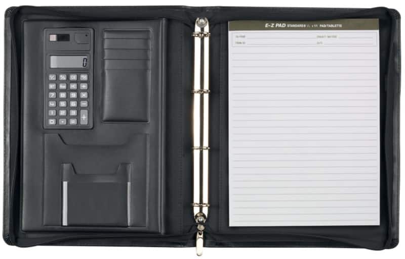 Monolith Deluxe Ritssluiting Map A4 Kunstleer Zwart 2827