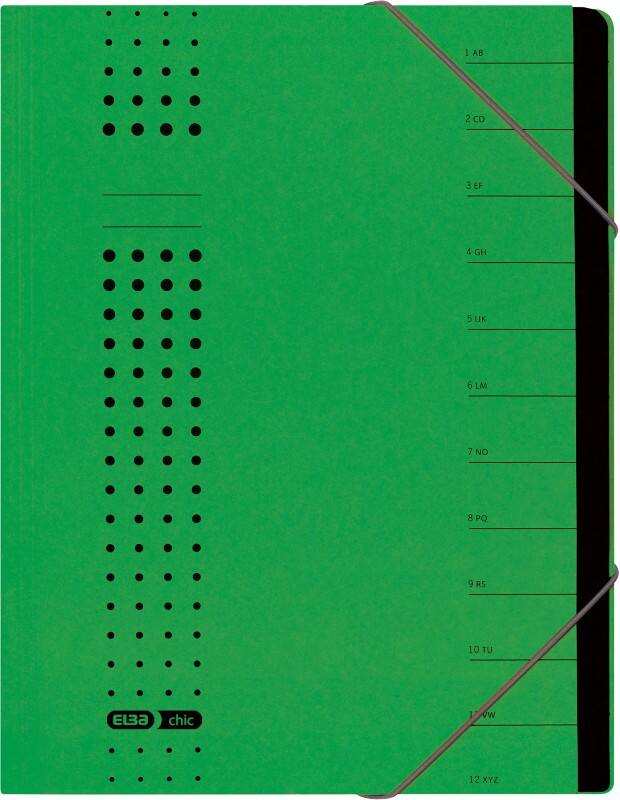 ELBA Sorteermap Chic A4 Groen Karton 25 x 1,5 x 31,5 cm