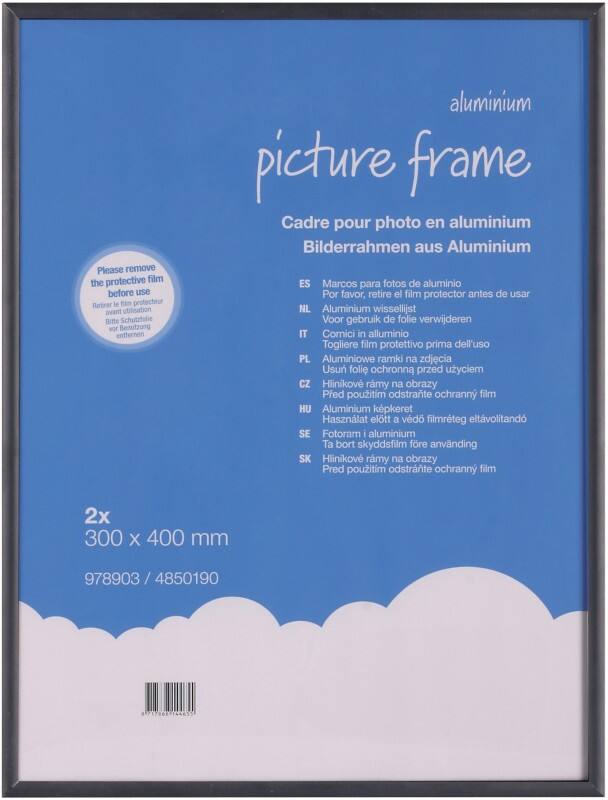 Viking Fotolijst Zwart Aluminium 4850190 30 (B) x 40 (H) cm 978903 2 Stuks