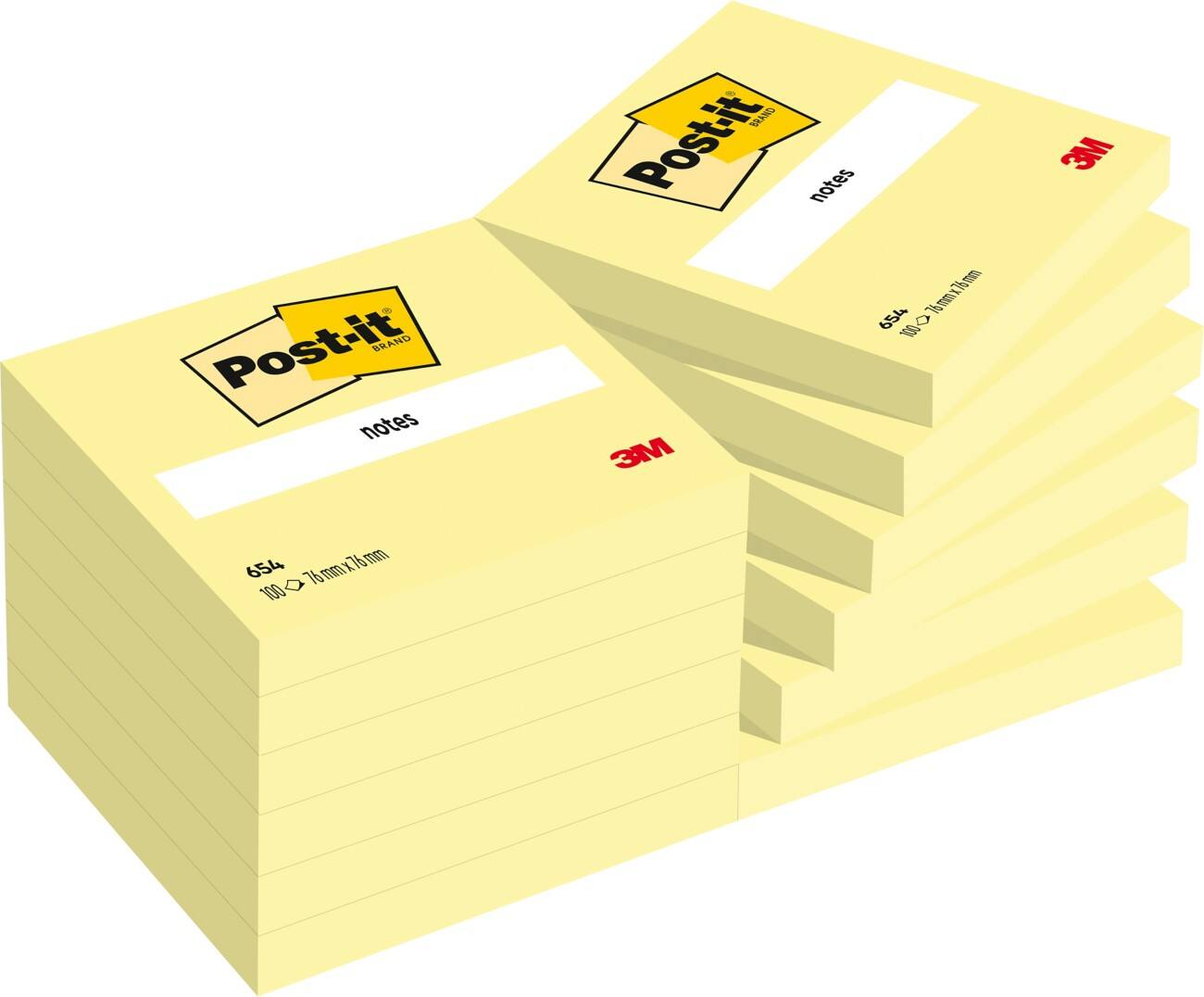 Post-it Notes 76 x 76 mm Canary Yellow Geel 12 Blokken van 100 Vellen