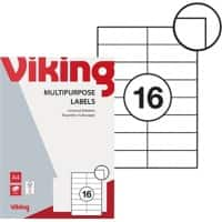 Viking Multifunctionele etiketten 4852233 Zelfklevend Wit 105 x 37 mm 100 Vellen à 16 Etiketten