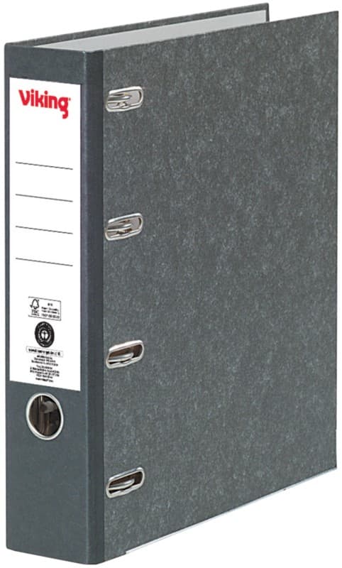 Viking Breed Ordner A4 75 mm Zwart 4 Ringen Karton Staand Gerecycled