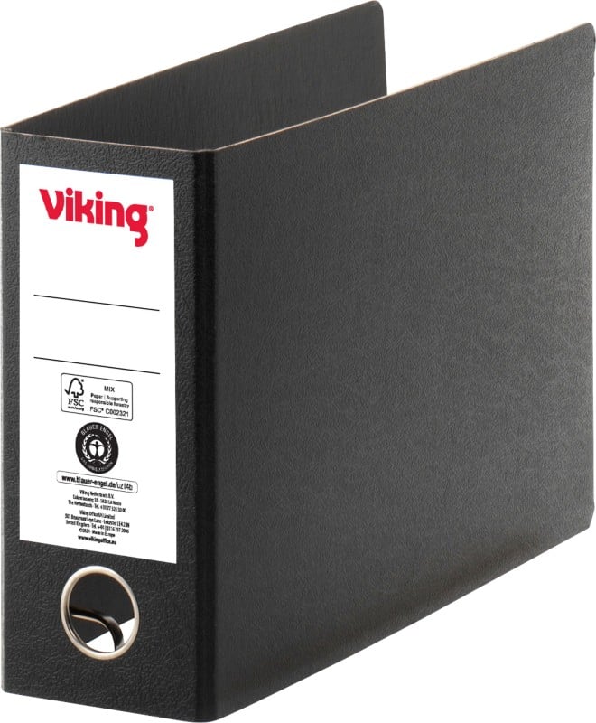 Viking Breed Ordner A5 75 mm Zwart 2 Ringen Karton Liggend Gerecycled