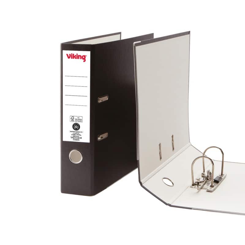 Viking Breed Ordner A4 75 mm Zwart 2 Ringen Karton Mat Staand Gerecycled