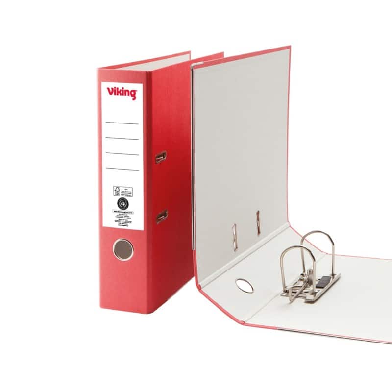 Viking Breed Ordner A4 75 mm Rood 2 Ringen Karton Mat Staand Gerecycled