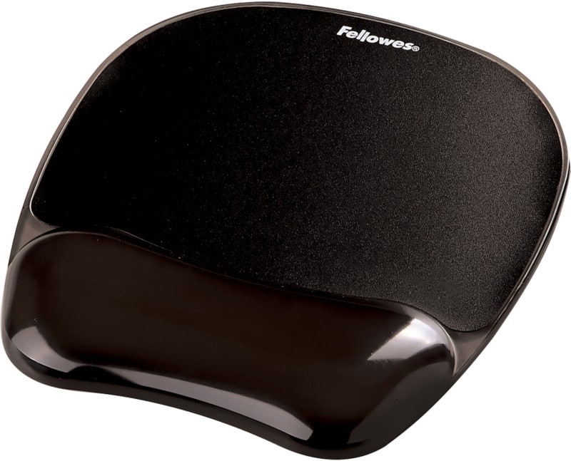 Fellowes Muismat met polssteun Crystals Gel Zwart