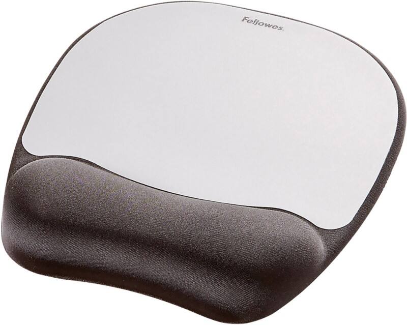 Fellowes Muismat met polssteun Memory Traagschuim Zilver, zwart