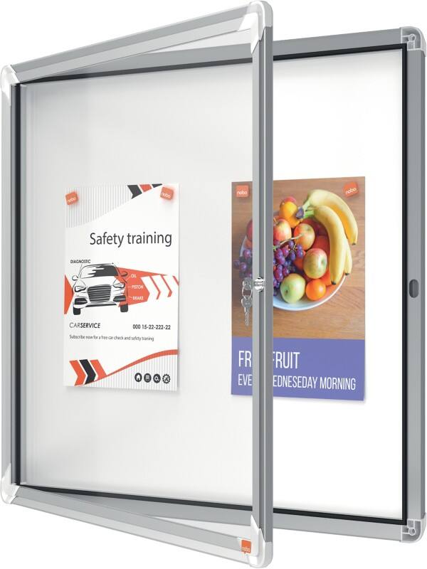 Nobo Premium Plus Vitrinekast Magnetisch 6 x A4 Wandmontage Afsluitbaar 66,8 (B) x 70,9 (H) cm Wit