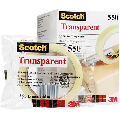 Scotch tape Crystal Clear 550 transparant 19 mm (B) x 66 m (L) 8 rollen