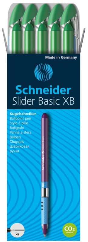 Schneider Slider Basic XB Balpen Groen 1,4 mm Extra breed Balpen 10 Stuks